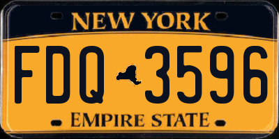 NY license plate FDQ3596