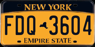 NY license plate FDQ3604