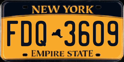 NY license plate FDQ3609