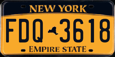 NY license plate FDQ3618