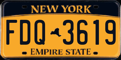 NY license plate FDQ3619