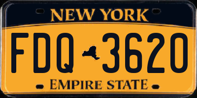 NY license plate FDQ3620