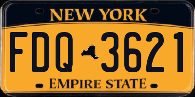 NY license plate FDQ3621