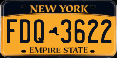 NY license plate FDQ3622