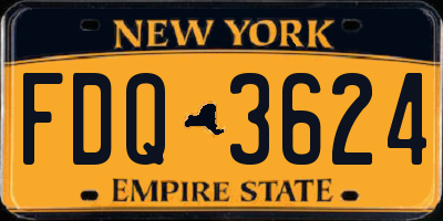 NY license plate FDQ3624
