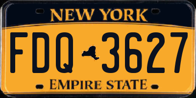 NY license plate FDQ3627