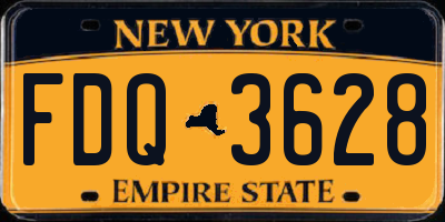 NY license plate FDQ3628