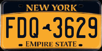 NY license plate FDQ3629