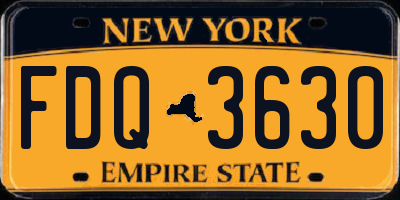 NY license plate FDQ3630