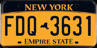 NY license plate FDQ3631