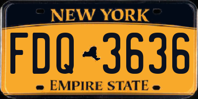 NY license plate FDQ3636