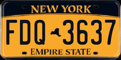 NY license plate FDQ3637