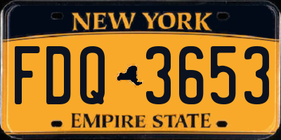 NY license plate FDQ3653