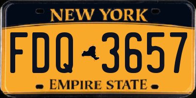 NY license plate FDQ3657