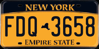 NY license plate FDQ3658