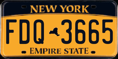NY license plate FDQ3665