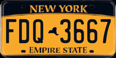 NY license plate FDQ3667