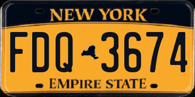 NY license plate FDQ3674