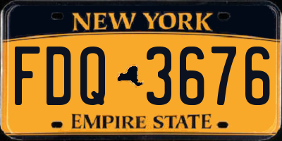NY license plate FDQ3676