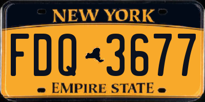 NY license plate FDQ3677