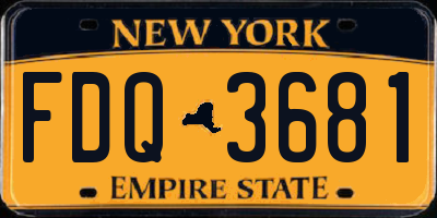 NY license plate FDQ3681