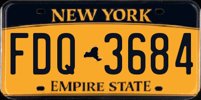 NY license plate FDQ3684