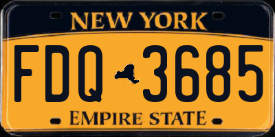 NY license plate FDQ3685