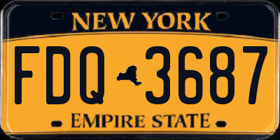 NY license plate FDQ3687