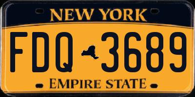 NY license plate FDQ3689