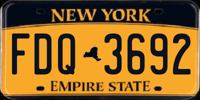 NY license plate FDQ3692