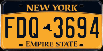 NY license plate FDQ3694