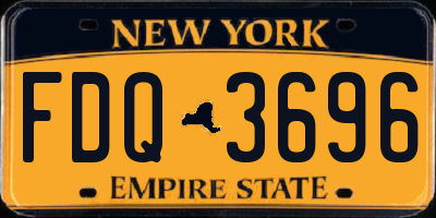 NY license plate FDQ3696