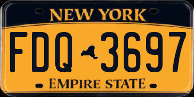 NY license plate FDQ3697