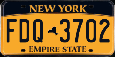 NY license plate FDQ3702