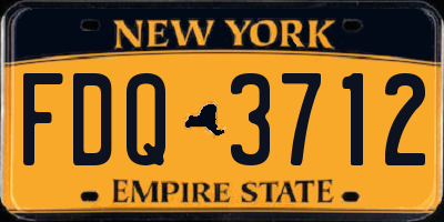 NY license plate FDQ3712