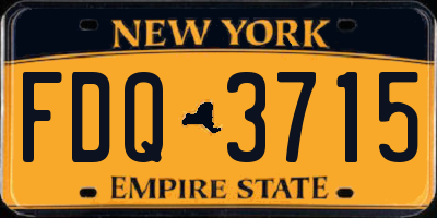 NY license plate FDQ3715