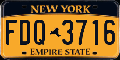 NY license plate FDQ3716