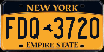 NY license plate FDQ3720