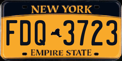 NY license plate FDQ3723