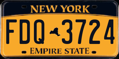 NY license plate FDQ3724