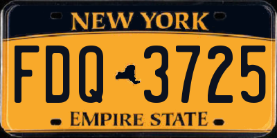 NY license plate FDQ3725