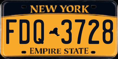 NY license plate FDQ3728