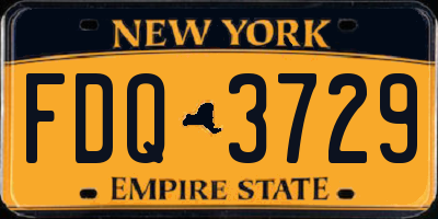 NY license plate FDQ3729