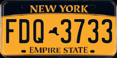 NY license plate FDQ3733
