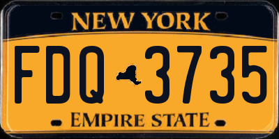 NY license plate FDQ3735