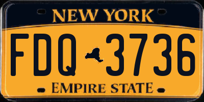 NY license plate FDQ3736