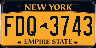 NY license plate FDQ3743