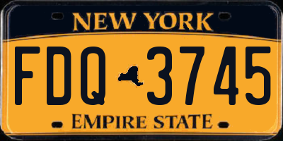 NY license plate FDQ3745