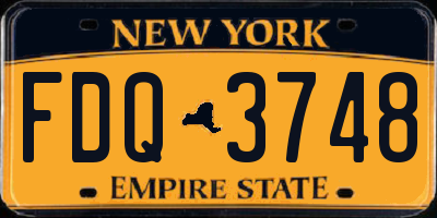 NY license plate FDQ3748