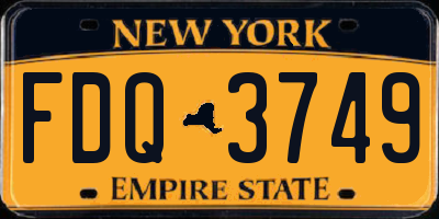 NY license plate FDQ3749